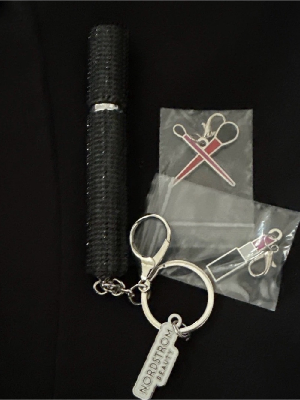 Nordstrom perfume atomizer keychain with charms